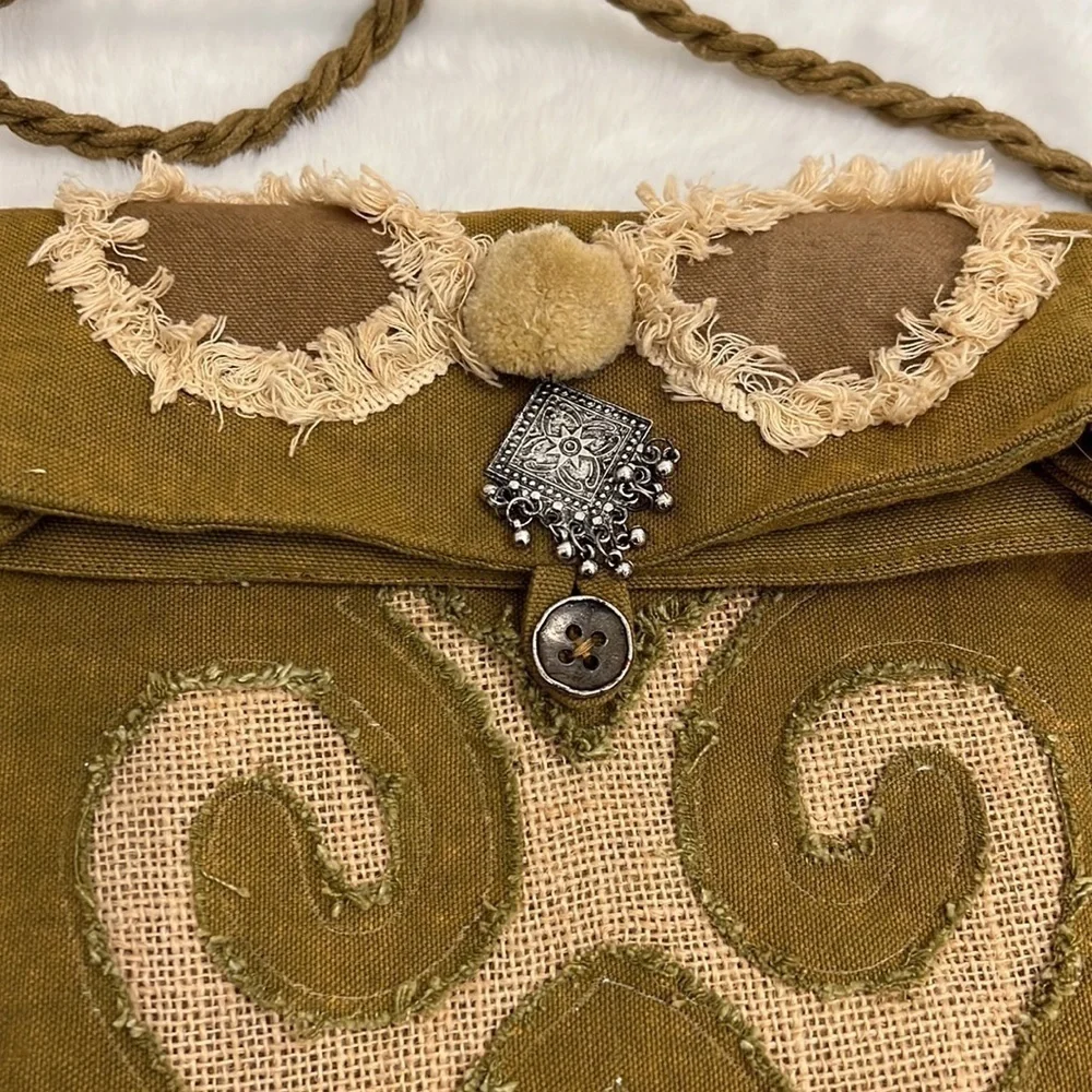 Crosstree lane cotton purse with twisted crossbody strap very boho